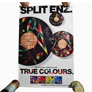 Split Enz True Colours Laser Etched Promo Album Poster Vintage 1980 24x36 A&MS
